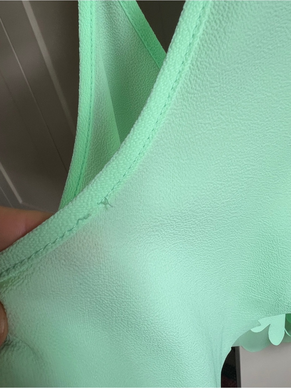 ASTR Mint Green Scalloped draped back Racerback Cami Tank Top Size S - Picture 9 of 9
